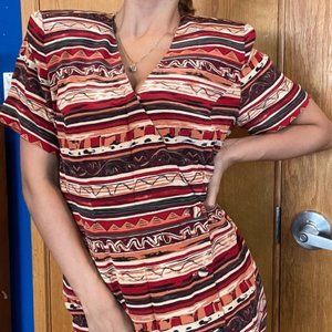 Vintage Spencer Jeremey silk printed striped dress